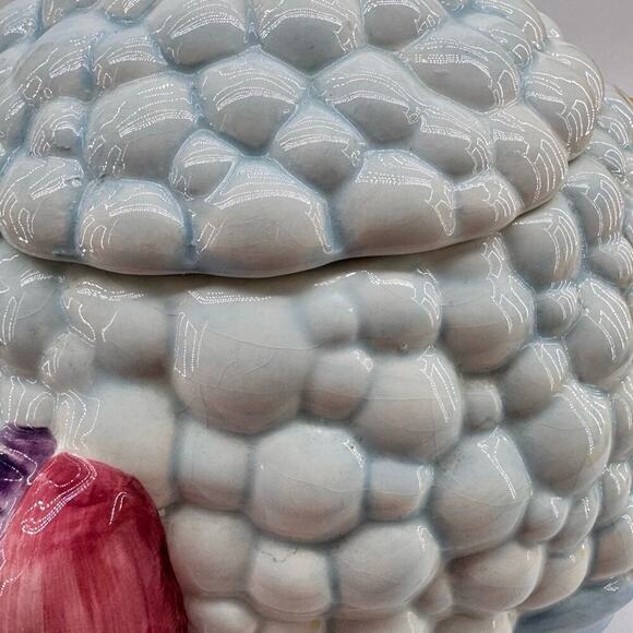 Vintage ANCO Kitten Cat Ceramic Cookie Jar & Lid Bubble Bath With Fish 1970's - Picture 10 of 13